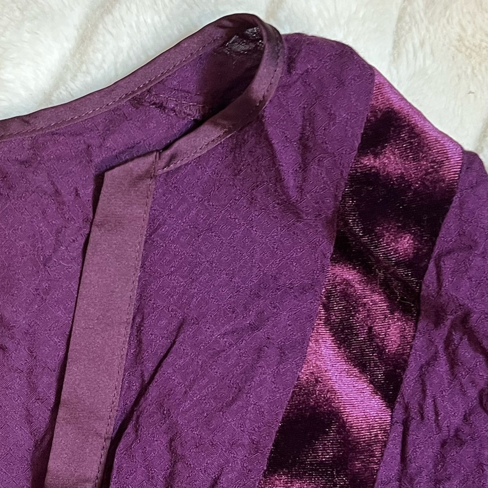 Xhilaration L Purple Velvet Accent Witchy Boho Hippie Lightweight Flowy Top
